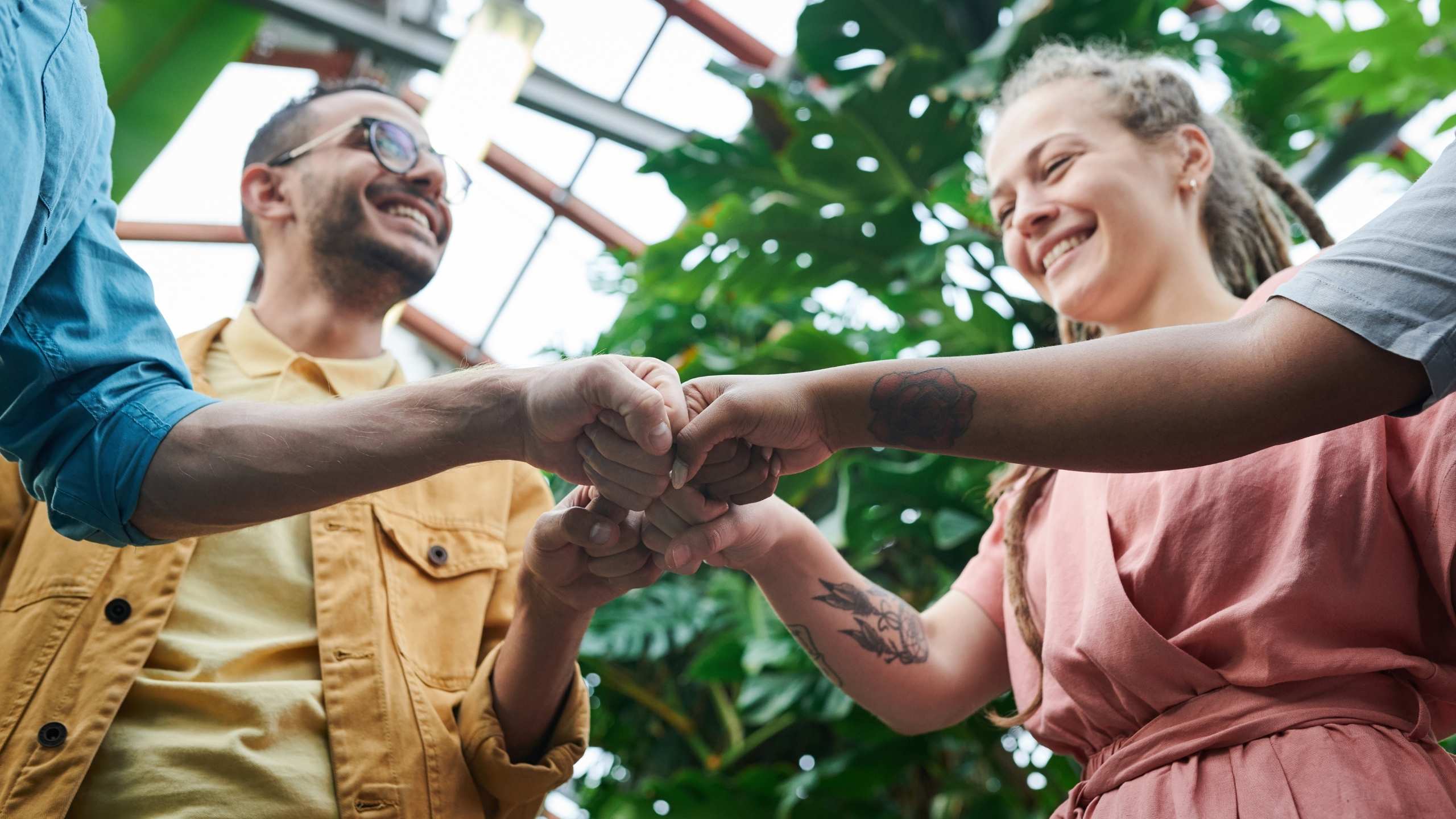 community members holding hands